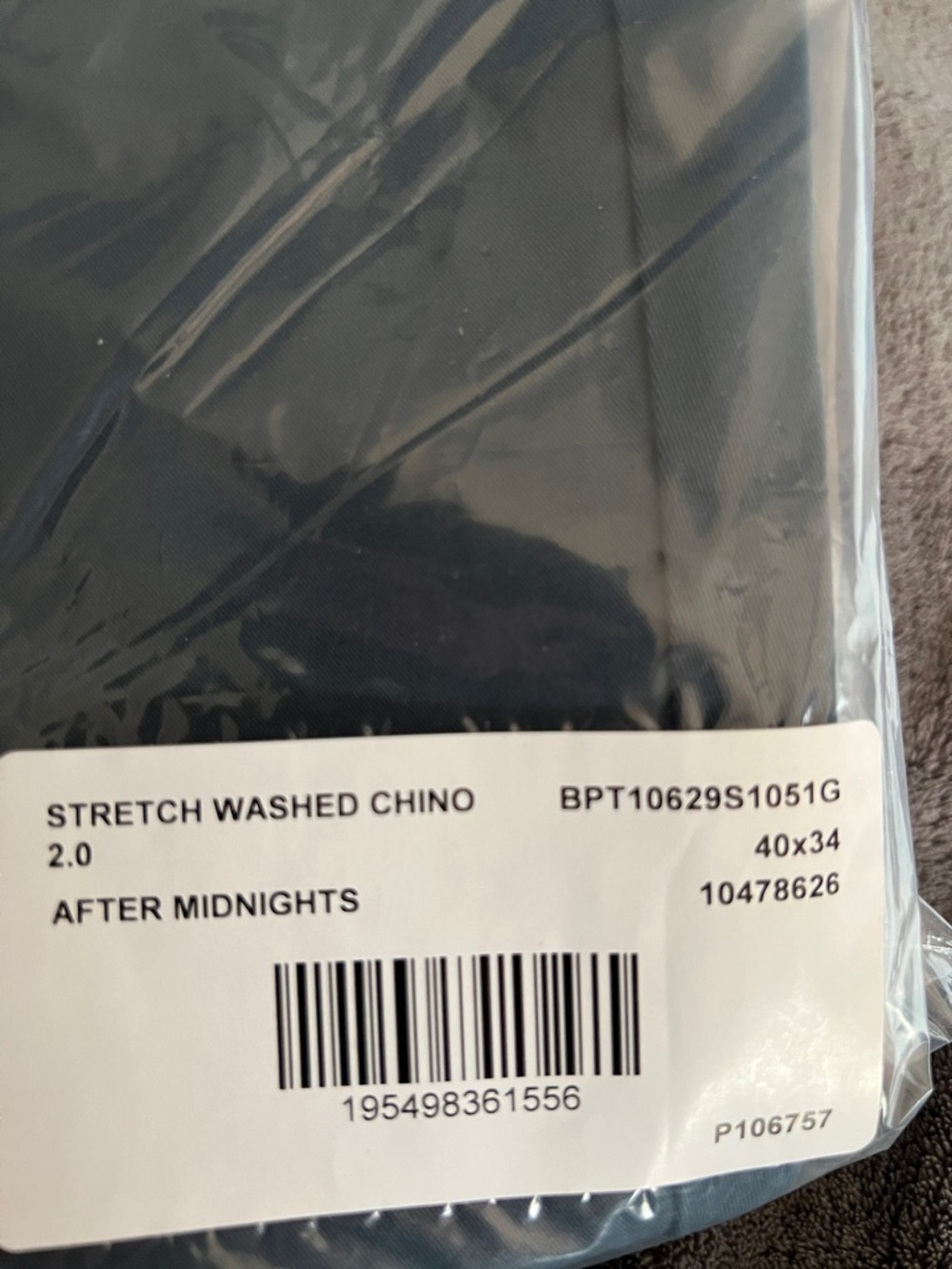 NWT Men’s Bonobos Stretch Washed Chino 2.0 Pants.Color After Midnight Size40x34 - Picture 12 of 12